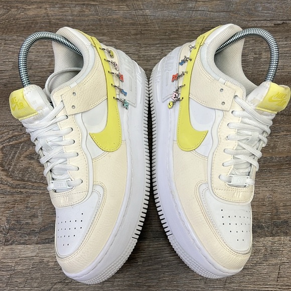 Nike Air Force 1 Shadow SE 'Pale Ivory Light Zitron' DJ5197-100 Size 9 - Picture 7 of 9